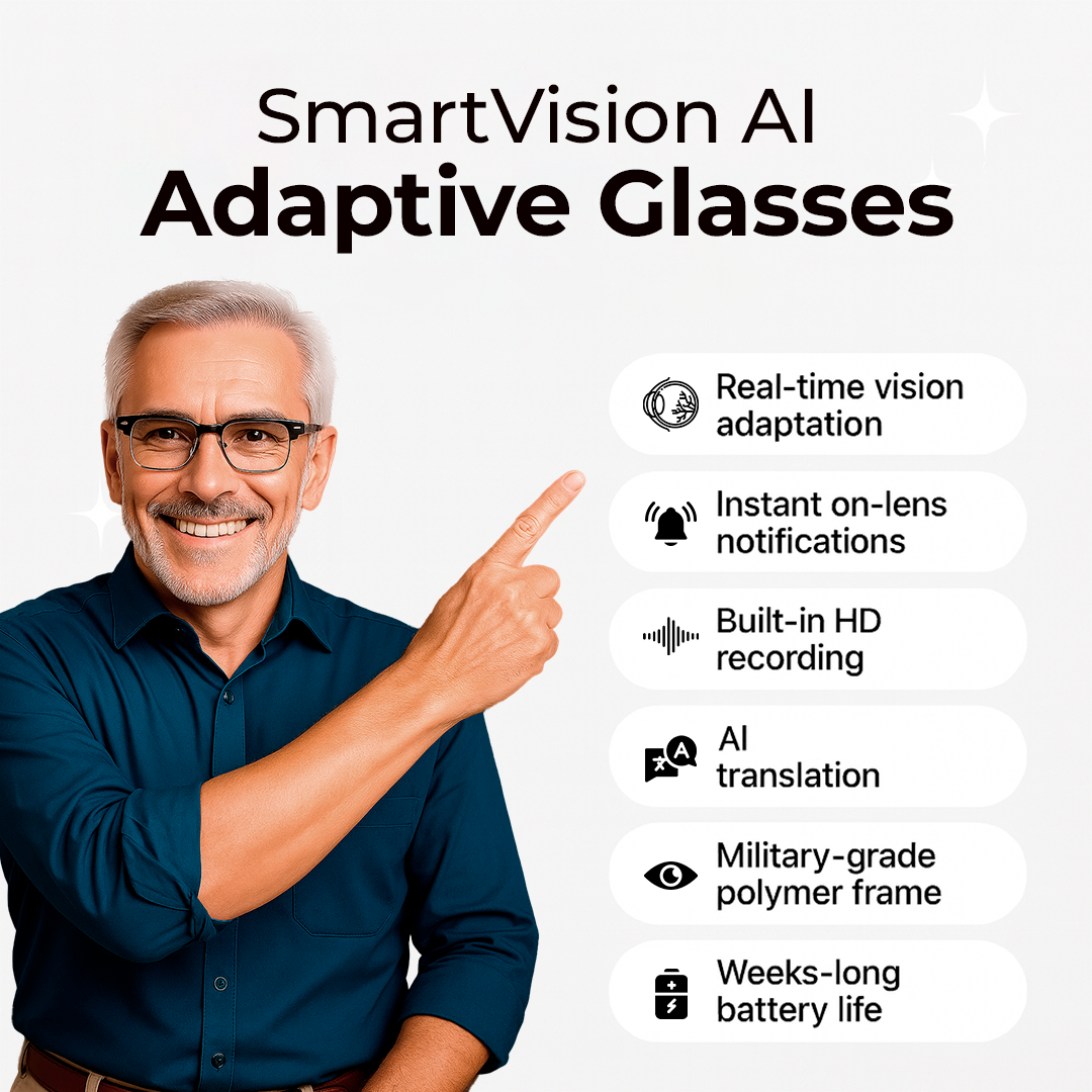 SmartVision AI Wireless Bluetooth Translation Glasses